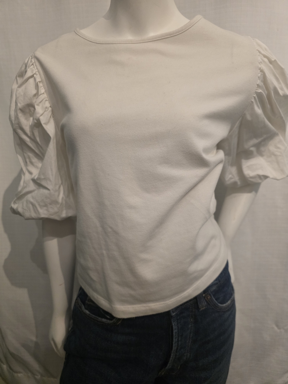 a new day White Puff Sleeve Short-Sleeve Top